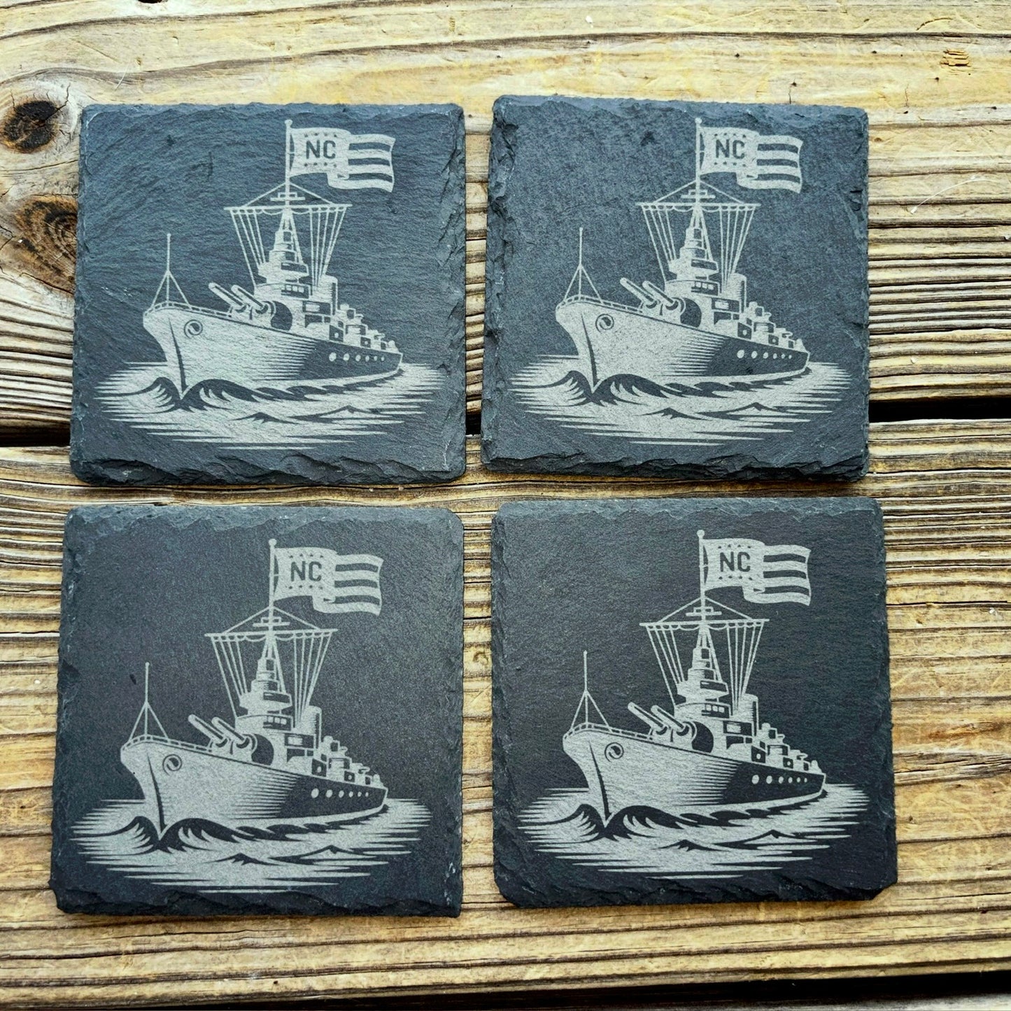 USS North Carolina Slate Coasters