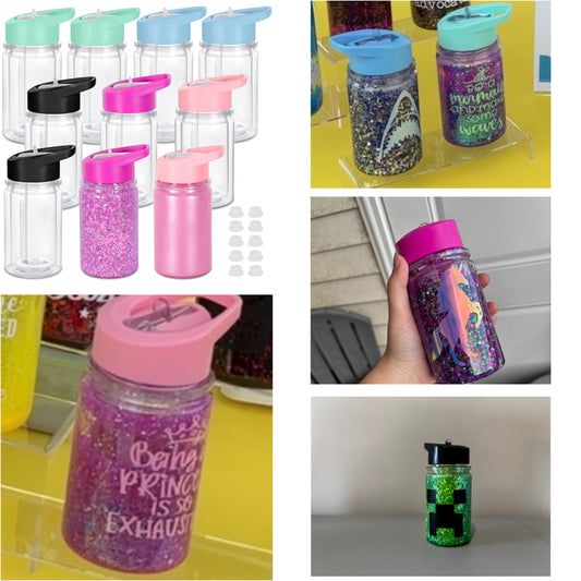 Kids 10oz Customizable Glitter Snow Globe Tumbler