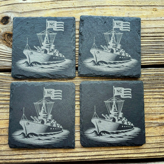 USS North Carolina Slate Coasters